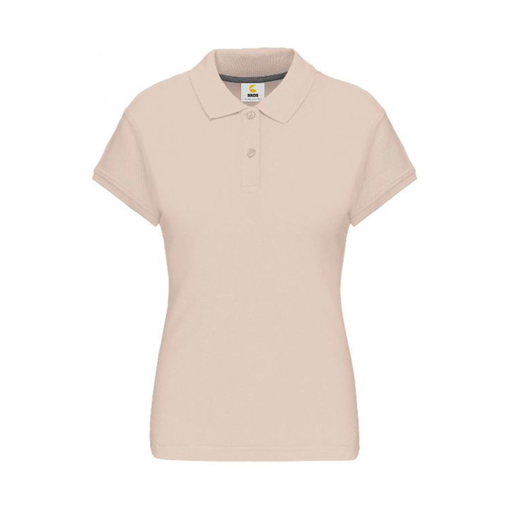 Damen Kurzarm Polo Kontrast Neck