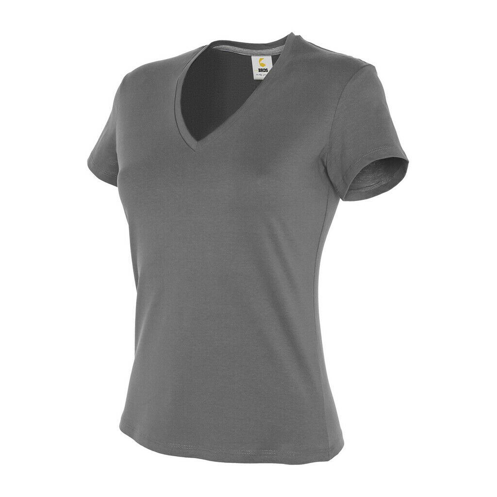 Damen Kurzarm T-Shirt mit V-Ausschnitt