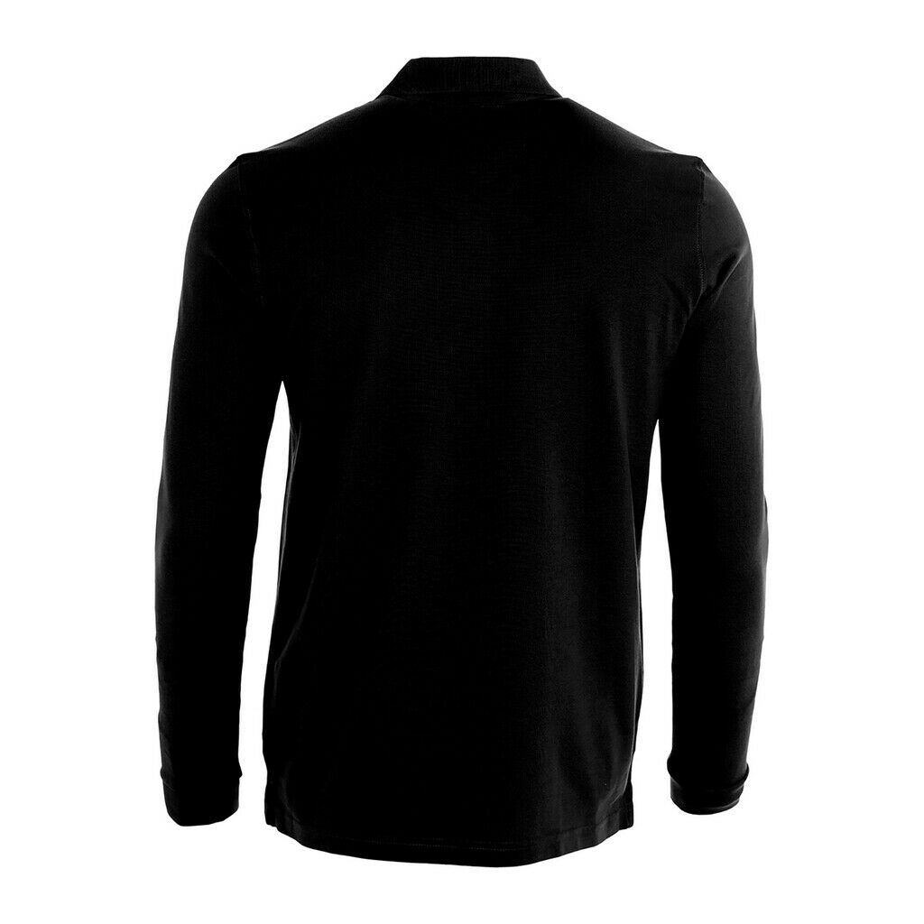 Herren Langarm Polo Kontrast Neck