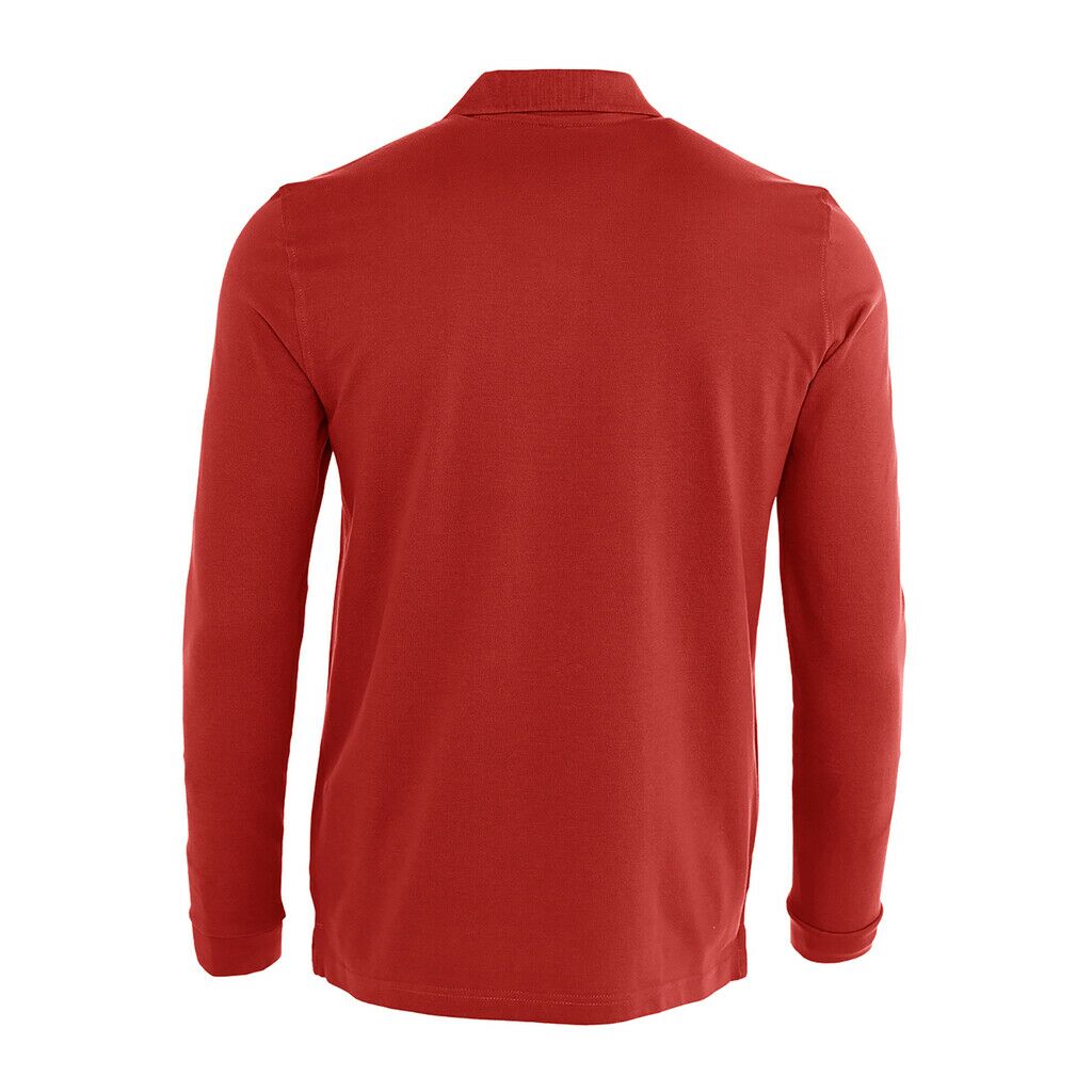 Herren Langarm Polo Kontrast Neck