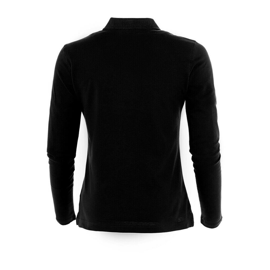 Damen Langarm Polo Kontrast Neck