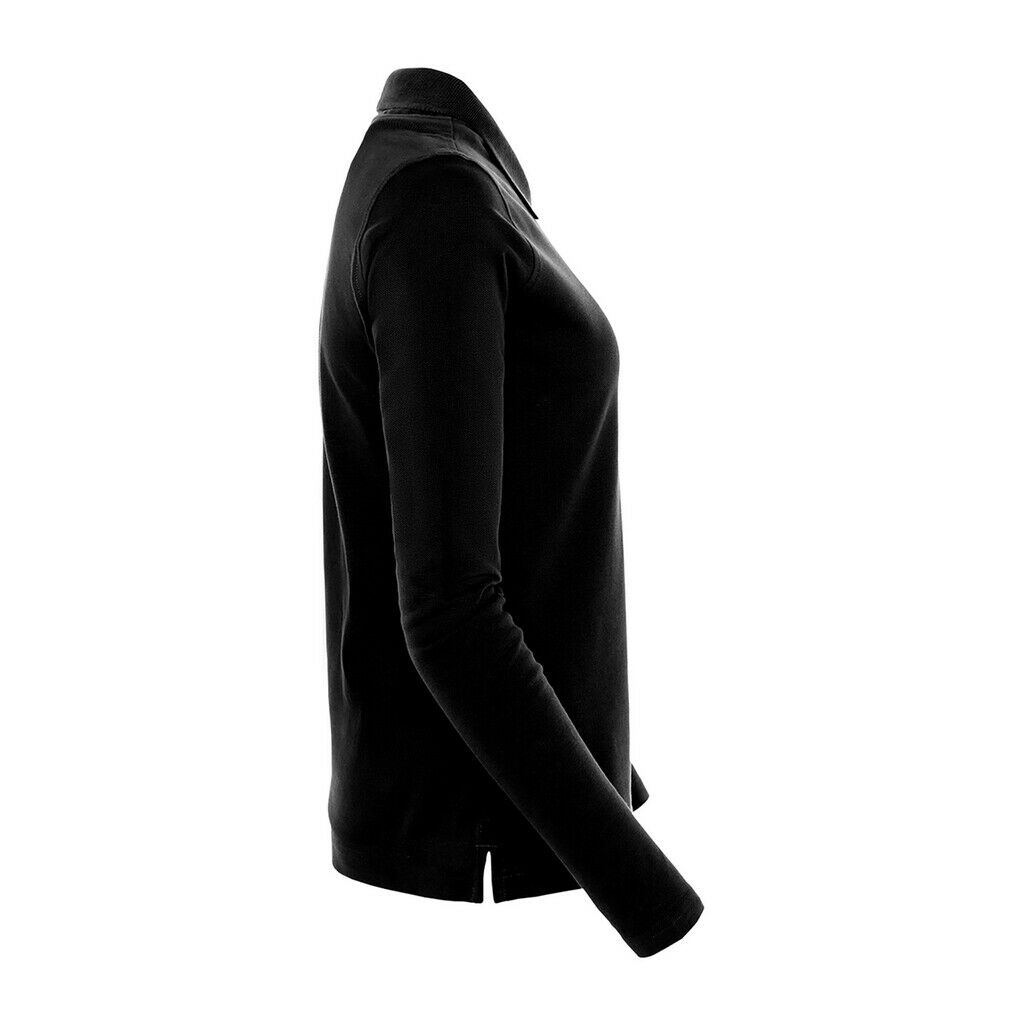 Damen Langarm Polo Kontrast Neck