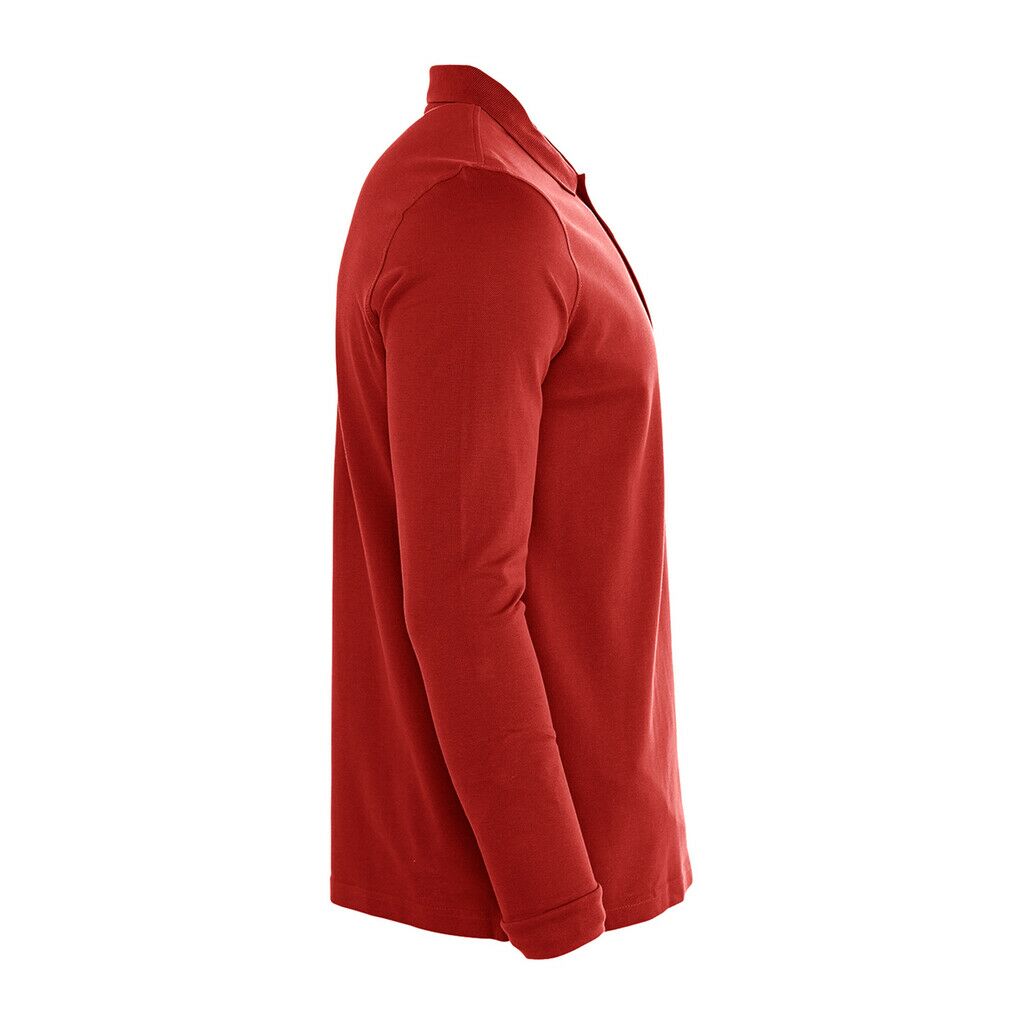 Herren Langarm Polo Kontrast Neck