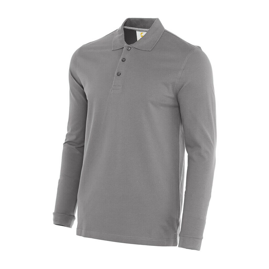 Herren Langarm Polo Kontrast Neck