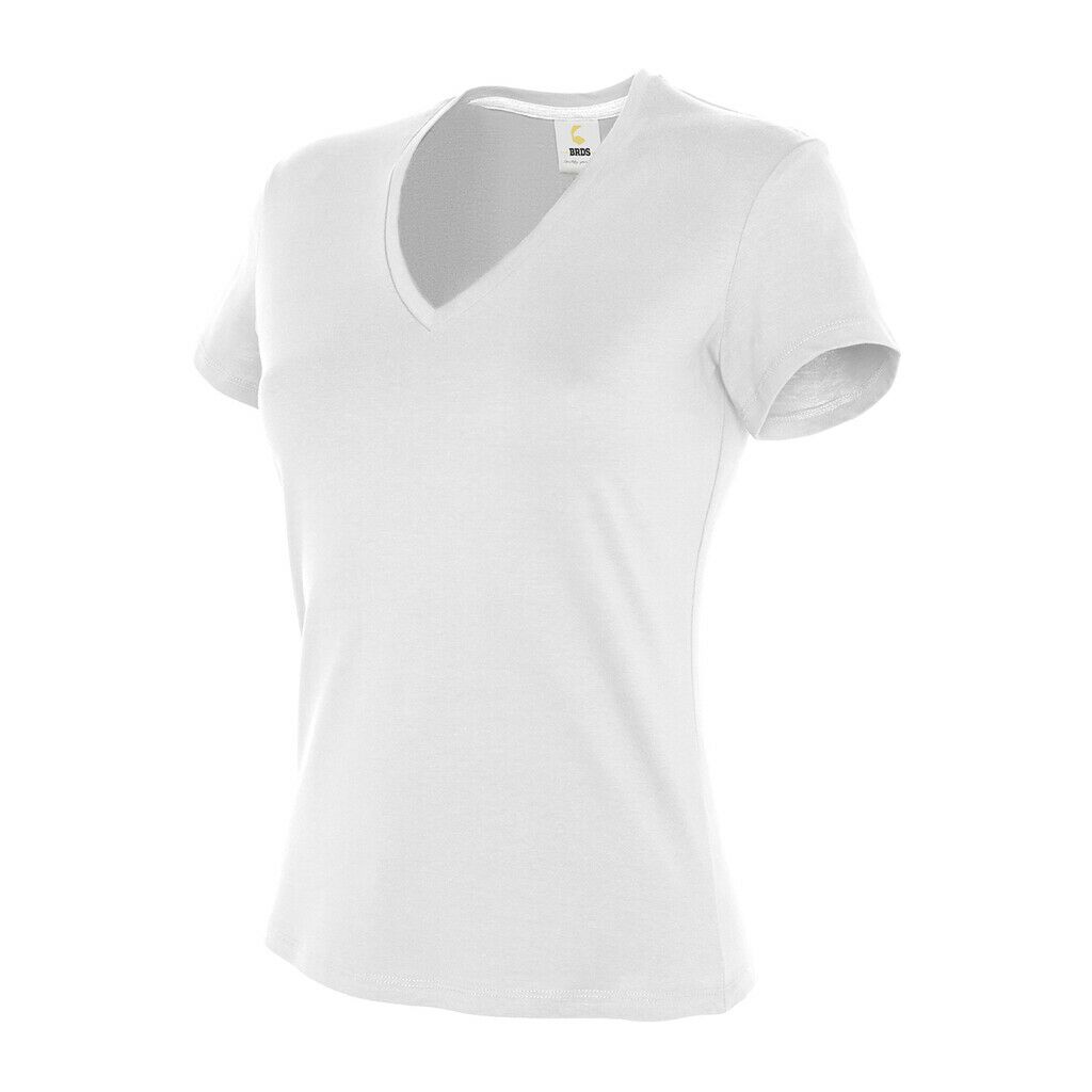 Damen Kurzarm T-Shirt mit V-Ausschnitt